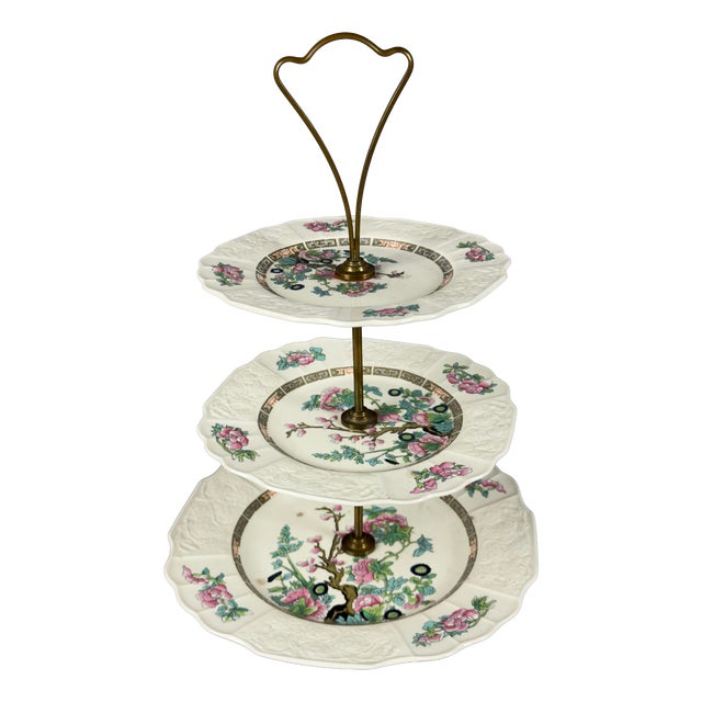 Vintage Three-Tier Etagere in Porcelain, 1950s For Sale