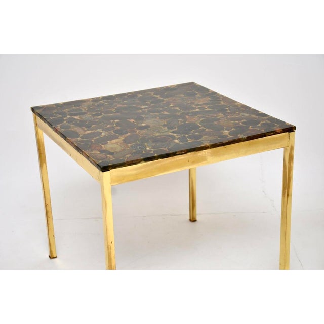 Vintage Swedish Brass and Stone Side Tables, 1970, Set of 2 For Sale - Image 11 of 13
