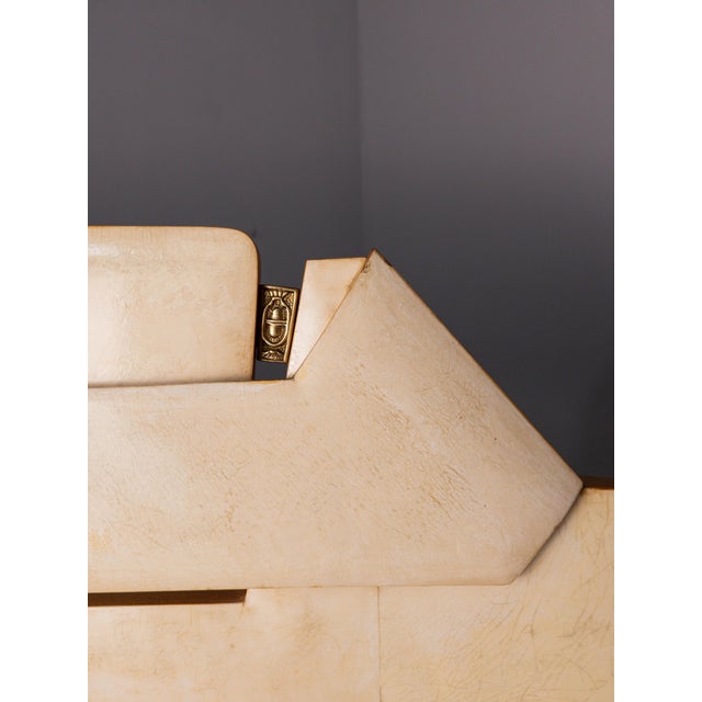 Mid-Century Italian Parchment Double Bed attributed to Giovanni Gariboldi, 1950s For Sale - Image 10 of 18