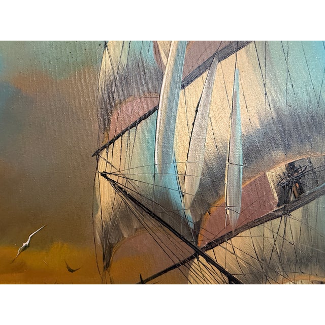 Preston Willis - Original Marine Oil Painting Tall Ship Nautical Seascape For Sale - Image 4 of 14