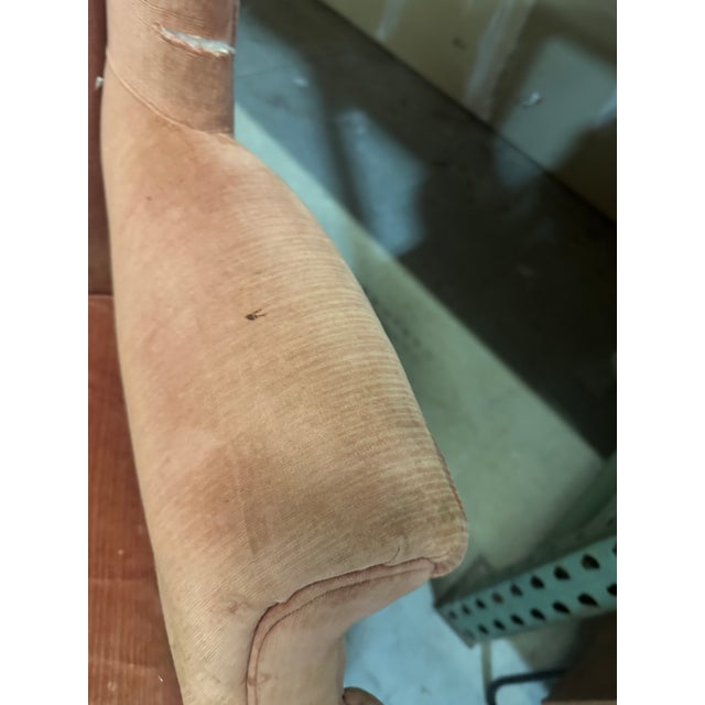 1970s Salmon Colored Cushioned Accent Chair For Sale - Image 4 of 7