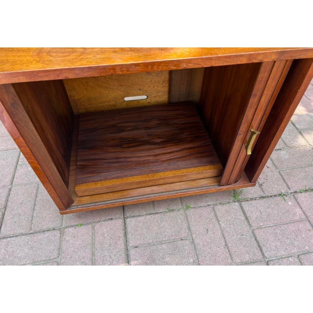 Mid-Century Modern Tambour-Door Walnut Cabinet For Sale - Image 10 of 10