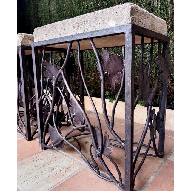 Handmade Wrought Iron Pedestals, 1960s, Set of 2 For Sale - Image 10 of 18