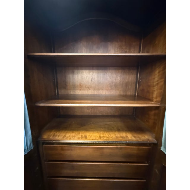 Brown 1950s Pair of Kindel "Beauclair" French Louis XV Style Walnut Chifferobes With Silk Panels For Sale - Image 8 of 18