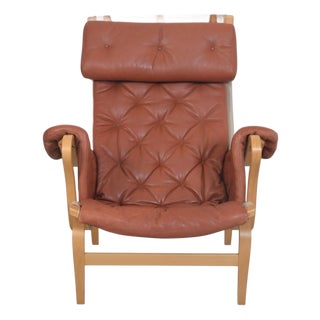 Vintage Stud Chair in Cognac Leather by Bruno Mathson, 1990s For Sale