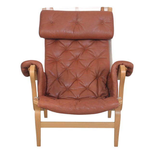 Vintage Stud Chair in Cognac Leather by Bruno Mathson, 1990s For Sale