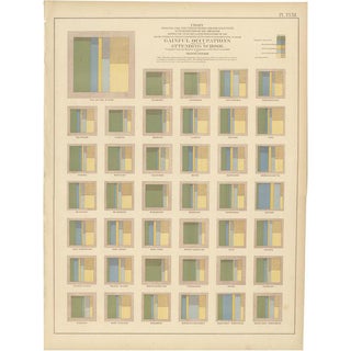 Antique Chart of Occupations and School Attendance of the United States, 1874 For Sale