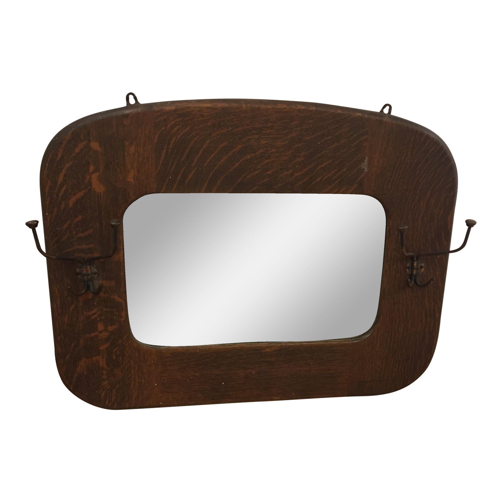 Antique Mirror & Coat HooksFinal Markdown Chairish