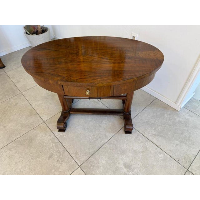 Brown Small Late Biedermeier Table in Walnut For Sale - Image 8 of 9