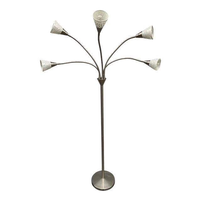 Mid Century Modern 5 Flex Arm Floor Lamp For Sale