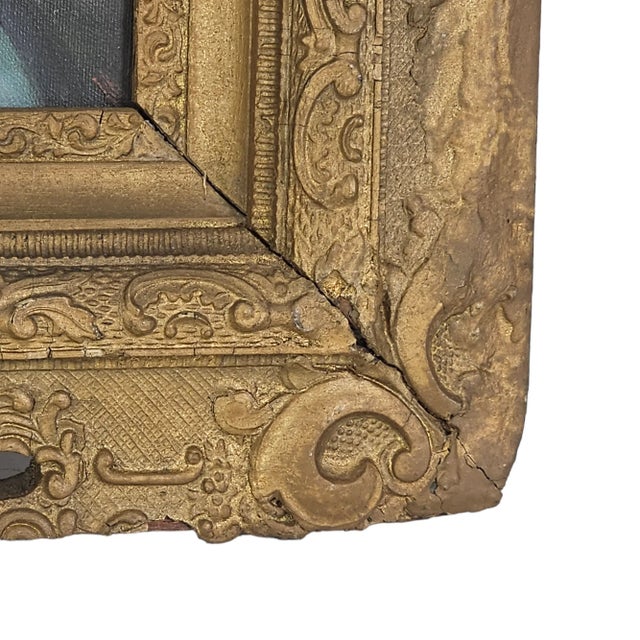 Textile Stil Llife Floral Oil Painting Gesso Gilt Gold Frame For Sale - Image 7 of 12