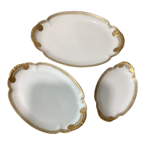 Circa 1903 Antique Theodore Haviland Limoges Porcelain Oval Platters, France- Set of 3