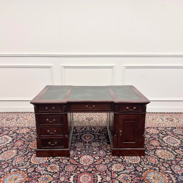 English Chesterfield Partner Desk For Sale - Image 4 of 18