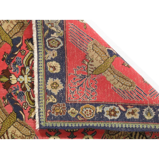 Persian Vintage Hand-Knotted Persian Qom Rug 2'8" X 3'0" For Sale - Image 3 of 3