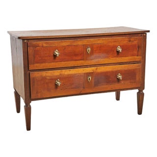 Louis XVI Chest of 2 Drawers in Walnut and Cherry For Sale