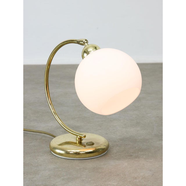 Vintage Italian Table Lamp in Brass and Opaline For Sale - Image 15 of 15