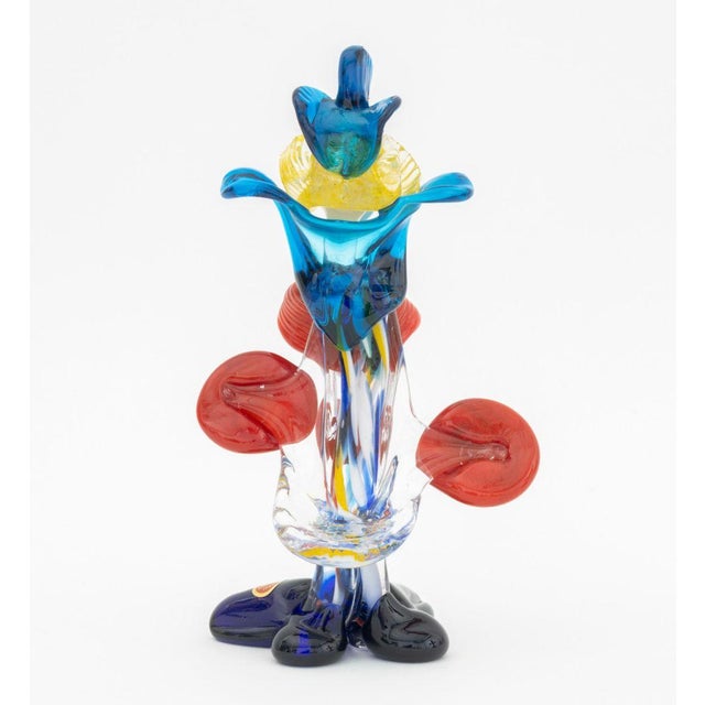 Glass Murano Art Glass Clown Sculptures, 2 For Sale - Image 7 of 17