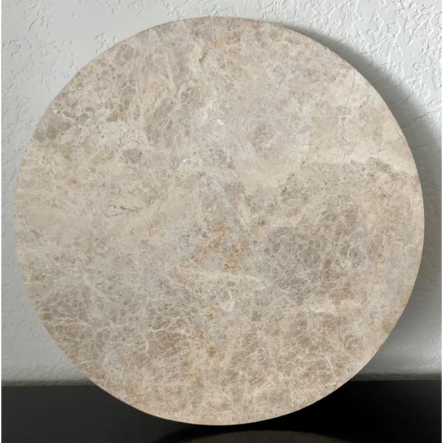 Late 20th-Century Hand-Forged Iron Rose & Travertine Circular Dessert Stand in the Manner of Jan Barboglio For Sale - Image 10 of 18