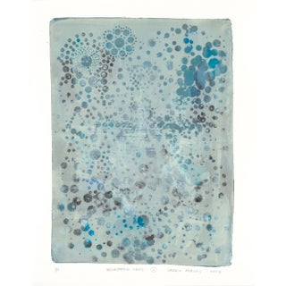 Neuropathic Gems Monoprint Original 9*12Abstract Art Geometry Blue Green by Carrie Bergey For Sale