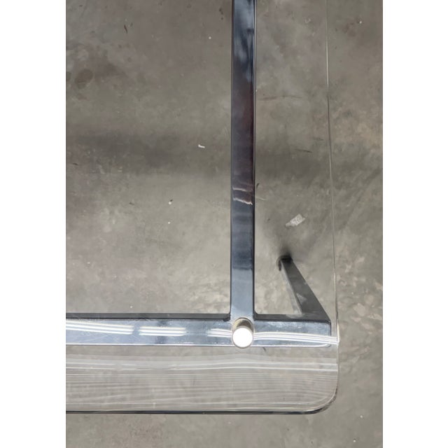 Transparent Cb2 Chrome and Lucite Side Chair For Sale - Image 8 of 17