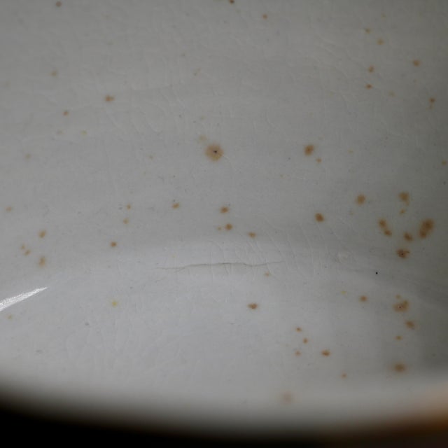 Brick Red Antique Porcelain Sugar Box in Regency Dollar Sign Pattern Attributed to Coalport For Sale - Image 8 of 16