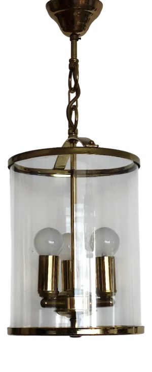 Brass and Glass Lantern from Fischer Leuchten, 1970s