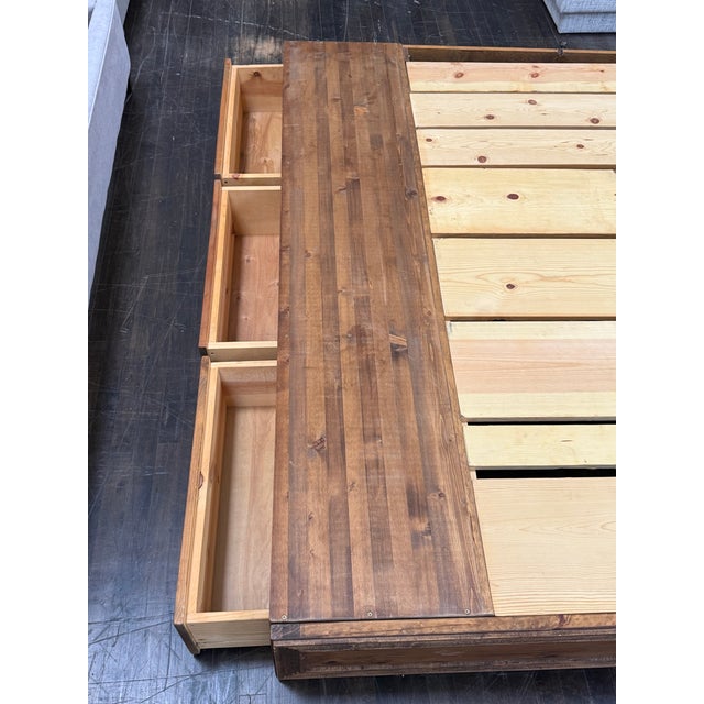 Eastern King Size Custom Six Drawer Platform Bed For Sale - Image 10 of 12