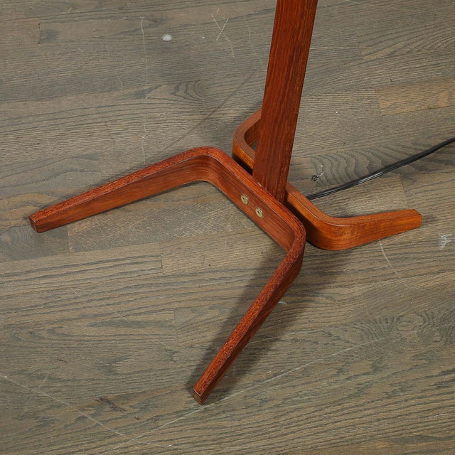 Wood Mid-Century Modernist Teak Bentwood Sculptural Floor Lamp With Diffuser For Sale - Image 7 of 18