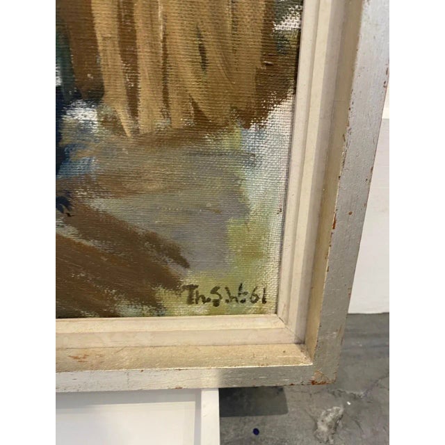 Mid-Century Untitled Fishermen Painting by Thure Wahlstrom For Sale - Image 4 of 5