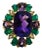 Bochic “Capri” Vintage Amethyst, Sapphire & Green Onyx — 18K Gold & Silver For Sale