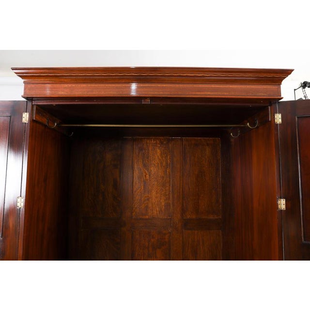 Antique English George III Revival Flame Mahogany Wardrobe, 1880 For Sale - Image 13 of 18