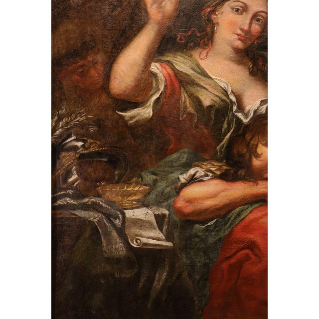 After Antonio Molinari, Samson and Delilah, 1700, Oil on Canvas For Sale - Image 11 of 14