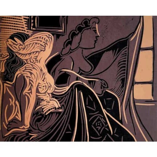 Cubism Pablo Picasso Framed Linocut Two Women Near the Window 1978 For Sale - Image 3 of 3