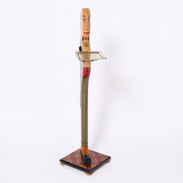 English Standing Butler With Serving Tray | Chairish