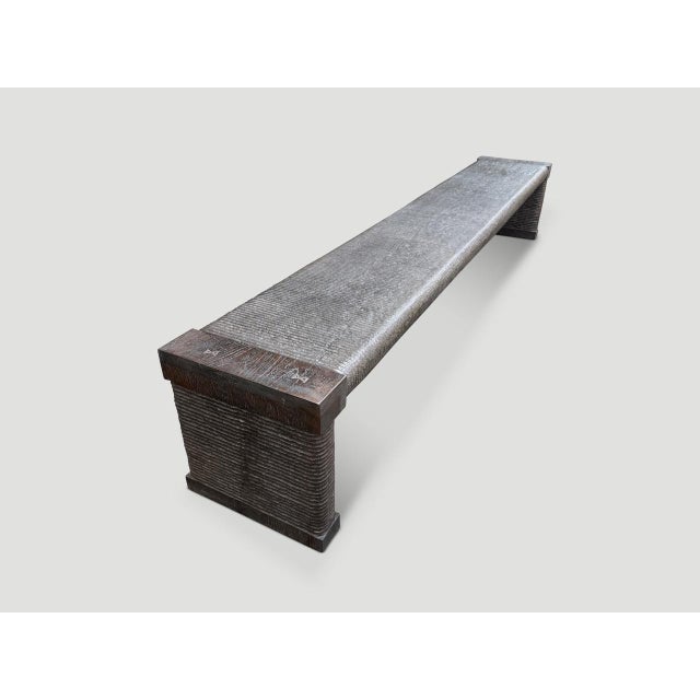 Andrianna Shamaris Exquisite Monumental Couture Hand Carved Bench For Sale - Image 10 of 18