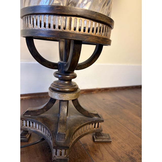 Fine Art Lamps Neoclassical Twisted Glass & Patinated Metal Urn Table Lamp For Sale - Image 9 of 10