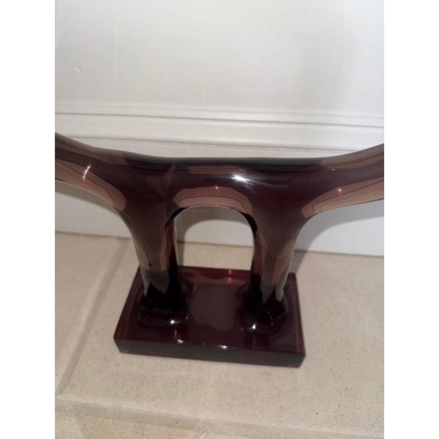 Abstract Made Goods Kolby Sculpture Landscape Cocoa Resin Lucite For Sale - Image 3 of 3