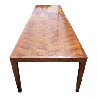 Parsons Table in Bookmatched Walnut, Custom Made by Petersen Antiques For Sale