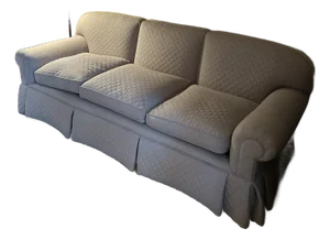Early 21st Century Custom Upholstered Sofa in Taupe Diamond Fabric