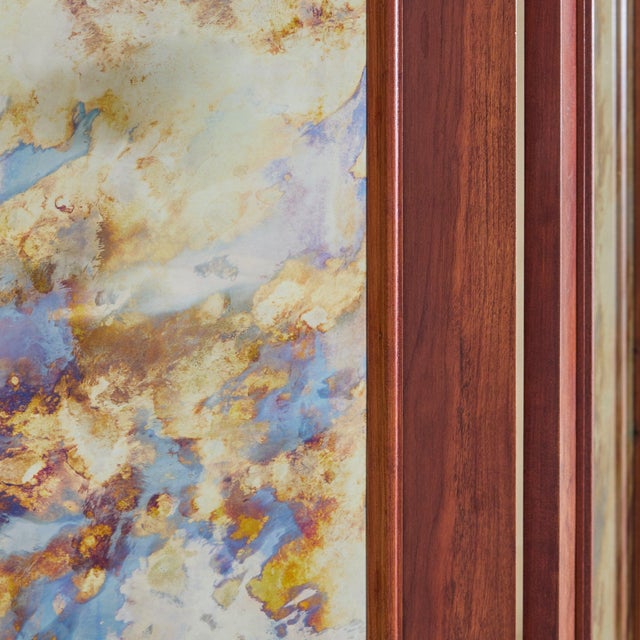 Vintage French Three-Panel Folding Screen + Antiqued Mirror Glass - 2 Available For Sale - Image 10 of 11