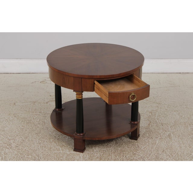 Baker Furniture Company Baker Walnut French Empire Style Lamp Table For Sale - Image 4 of 14