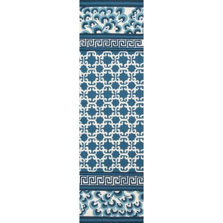 Madcap Cottage Under a Loggia Montserrat Navy Indoor/Outdoor Area Rug 2'3" X 8' Runner For Sale