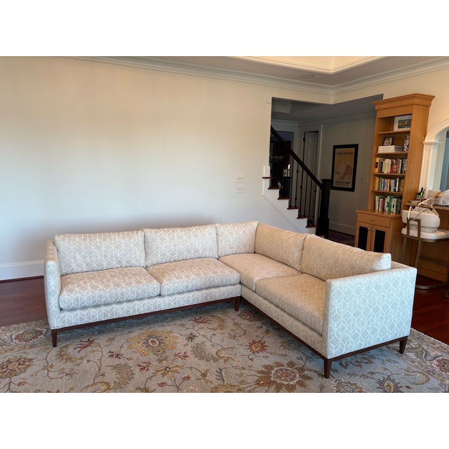 *New* Custom Mid-Century Modern Inspired Lee Industries Geometric Print Sectional For Sale - Image 11 of 12