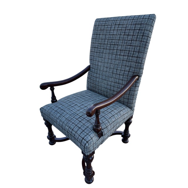 Bernhardt Tall Back Nailhead Walnut Dining Chairs - Set of 4 These beautiful chairs could be used as dining chairs or...