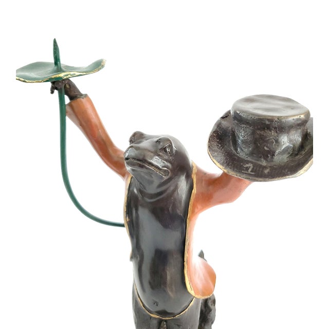 Emerald Brass Candlesticks Pair For Sale - Image 8 of 17