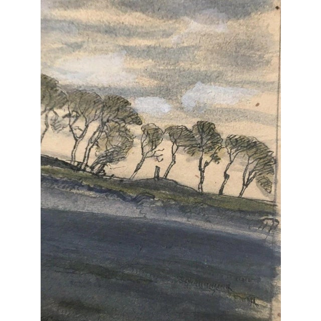 Krumm Hans, Hallig Friesenhaus with Trees, 1890s, Gouache and Ink For Sale - Image 7 of 13