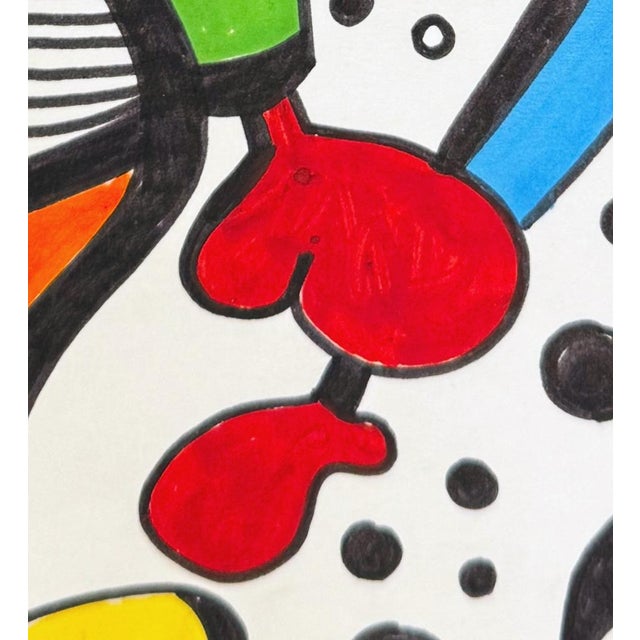 Two Under the Same Sky — Nathalie Gribinski — Small Abstract Figurative Drawing (8 X 8 In, 2025) For Sale - Image 4 of 6