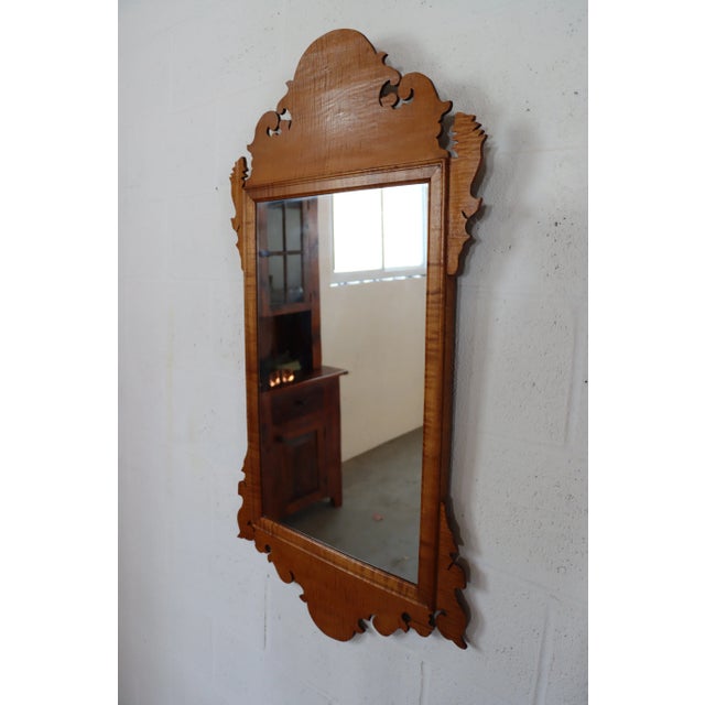 Chippendale Chippendale Style Tiger Maple Mirror For Sale - Image 3 of 6