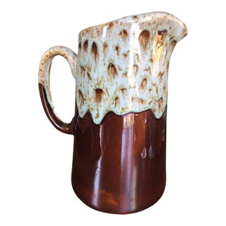 Canonburg Brown Drip Pitcher U S A. Ironstone 64 Ounce For Sale