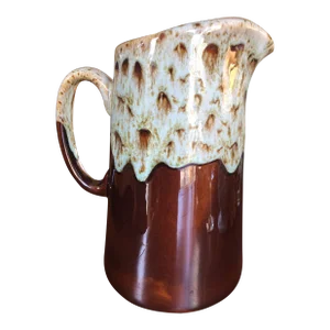 Vintage U S A. Ironstone 64 Ounce Canonburg Brown Drip Pitcher
